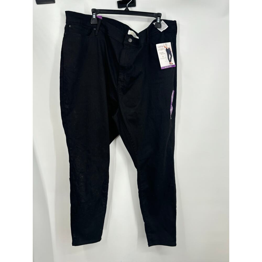 Levi's Womens Black Strech Mid-Rise Denim Jeans Pants Soize W39XL30